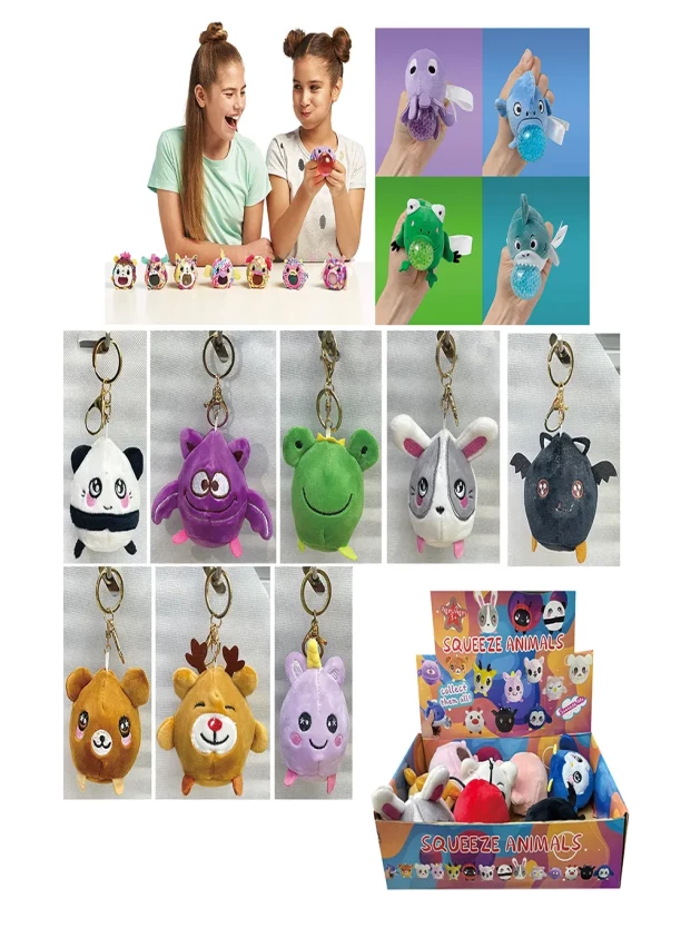 Cute Squeeze Animals Toys and Keychain